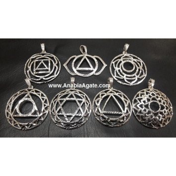 Chakra Silver Symbols Metal Pendant Set | The Ultimate Balance