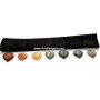 Chakra Engraved Heart Set with Velvet Purse - Balancing Energy Stones