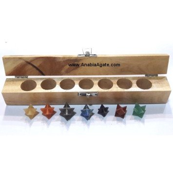 Chakra Merkaba Star Set with Box - Balanced Energy Healing Tools