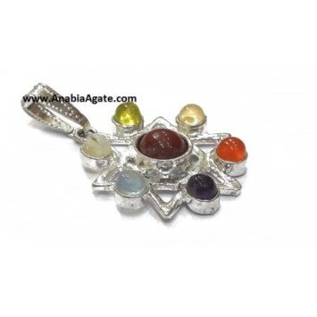 Chakra Star Metal Pendant - Balance Your Energy Centers
