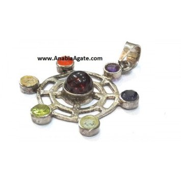 Web Chakra Metal Pendant - Handcrafted Spiritual Jewelry