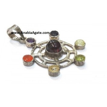Web Chakra Metal Pendant - Handcrafted Spiritual Jewelry