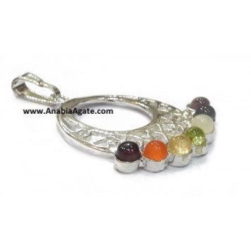 Chakra Cabs Round Shape Metal Pendant - Handcrafted Jewelry