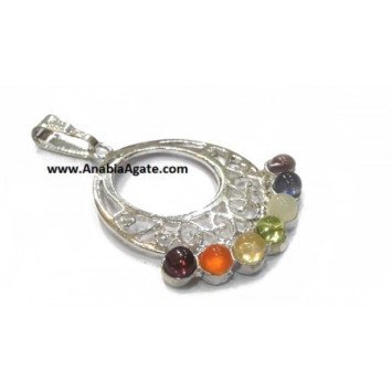 Chakra Cabs Round Shape Metal Pendant - Handcrafted Jewelry