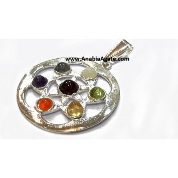Chakra Star Flower Cut Pendant - Unique Energy Healing Jewelry