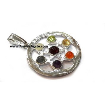 Chakra Star Flower Cut Pendant - Unique Energy Healing Jewelry