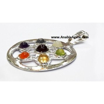 Chakra Star Flower Cut Pendant - Unique Energy Healing Jewelry
