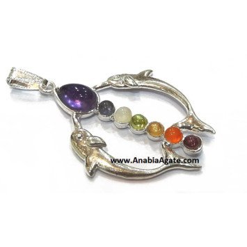 Dolphins Chakra Metal Pendant - Energize Your Style