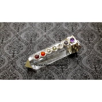 Glass Pencil Pendant with Chakra Cabs for Harmonizing Energy