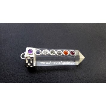 Glass Pencil Pendant with Chakra Cabs - Bulk Supply