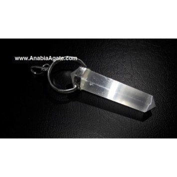 Selenite Double Point Pencil Pendants - Wholesale