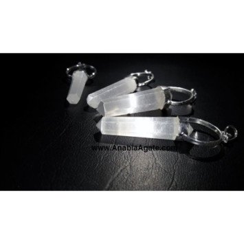 Selenite Double Point Pencil Pendants - Wholesale