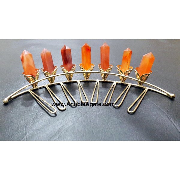 Red Carnelian Pencil Points Tiara - Handcrafted Gemstone Hair Accessory