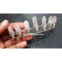 Rose Quartz Pencil Points Silver Tiara | Elegant Crystal Headpiece