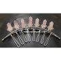 Rose Quartz Pencil Points Silver Tiara | Elegant Crystal Headpiece