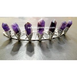 Amethyst Pencil Points Silver Tiara
