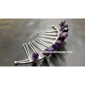 Amethyst Pencil Points Silver Tiara