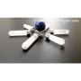 White Selenite Pencil Energy Generator with Lapis Lazuli Small Sphere