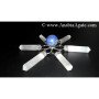 White Selenite Pencil Energy Generator with Lapis Lazuli Small Sphere