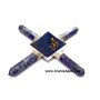 Lapis Lazuli Pencil Energy Generator with Engraved Om Pyramid