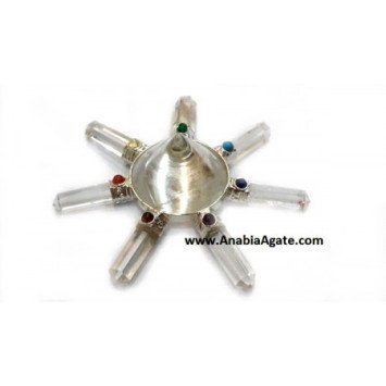 Crystal Quartz Pencil with Chakra Cabs Energy Generator With Crystal Conical Pyramid