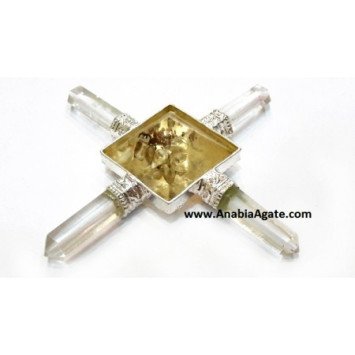 Crystal Quartz Pencil Energy Generator with Orgone Pyramid - Healing Energy Tool