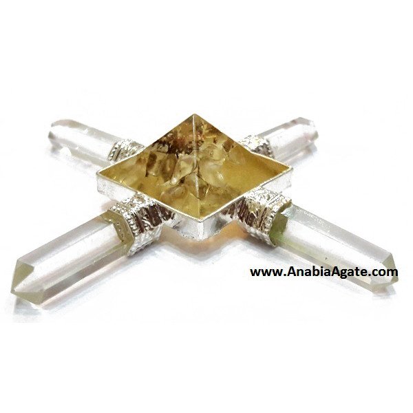 Crystal Quartz Pencil Energy Generator with Orgone Pyramid - Healing Energy Tool