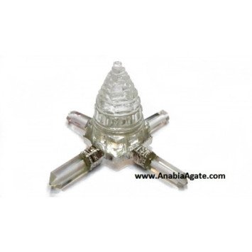 Crystal Quartz Pencil Energy Generator with Shree Yantra - Enhance Your Space with Positive Energy