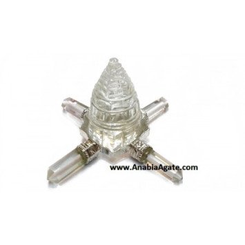 Crystal Quartz Pencil Energy Generator with Shree Yantra - Enhance Your Space with Positive Energy
