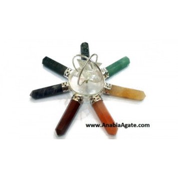 Seven Chakra Pencil Energy Generator with Spinning Merkaba | Energy Healing Tool