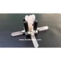 Rose Quartz Pencil & Black Tourmaline Antenna Energy Generator with Rose Quartz Angel in Center