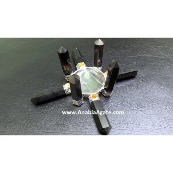 Black Tourmaline Antenna Energy Generator with Crystal Quartz Cone