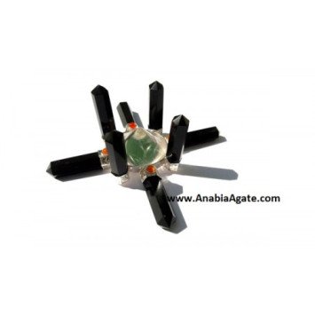 Black Tourmaline Antenna Energy Generator with Crystal Quartz Cone