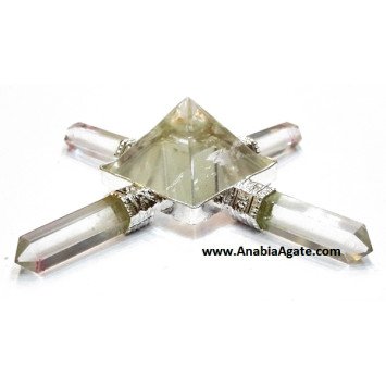 Crystal Quartz Pencil Energy Generator with Pyramid | Inner Harmony Collection