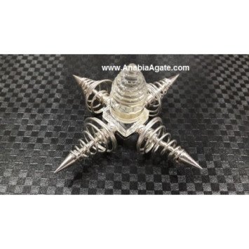 Crystal Quartz Shree Yantra Energy Generator with Silver Vortex | Harmonize Your Space