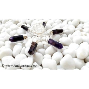 Amethyst Pencil Energy Generator with Small Crystal Quartz Ball