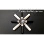 Black Tourmaline, White Agate Pencil Energy Generator with Crystal Quartz Conical Pyramid