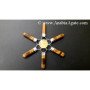 Tiger Eye Pencil Energy Generator with Crystal Quartz Sphere in Center