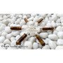 Tiger Eye Pencil Energy Generator with Crystal Quartz Sphere in Center