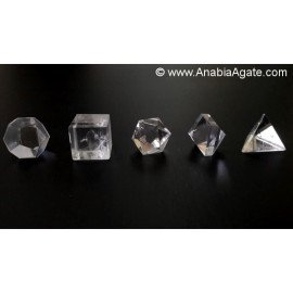 Crystal Quartz 5pcs Sacred Geometry Set - Healing Crystals Kit