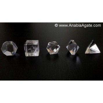 Crystal Quartz 5pcs Sacred Geometry Set - Healing Crystals Kit