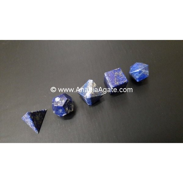 Lapis Lazuli 5pcs Sacred Geometry Set