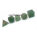 Green Aventurine 5pcs Sacred Geometry Set - Crystal Healing Kit