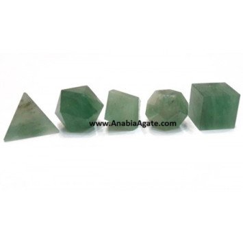 Green Aventurine 5pcs Sacred Geometry Set - Crystal Healing Kit