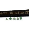 Green Aventurine 5pcs Sacred Geometry Set with Velvet Purse