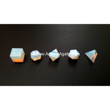 Opalite 5 Pcs Sacred Geometry Set - Healing Crystals and Stones