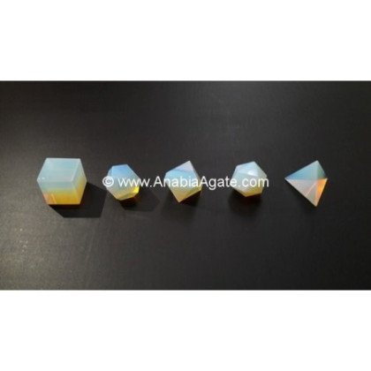 Opalite 5 Pcs Sacred Geometry Set - Healing Crystals and Stones