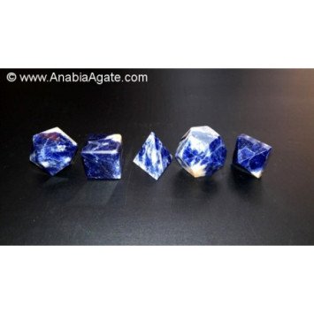 Sodalite 5-Piece Sacred Geometry Set for Spiritual Harmony and Energy Healing