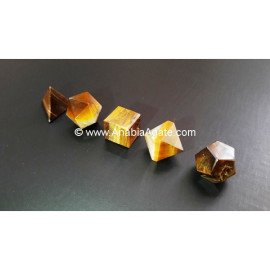 Tiger Eye 5 Pcs Sacred Geometry Set - Healing Crystal