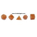 Orange Aventurine 5pcs Sacred Geometry Set - Crystal Healing Energy Kit